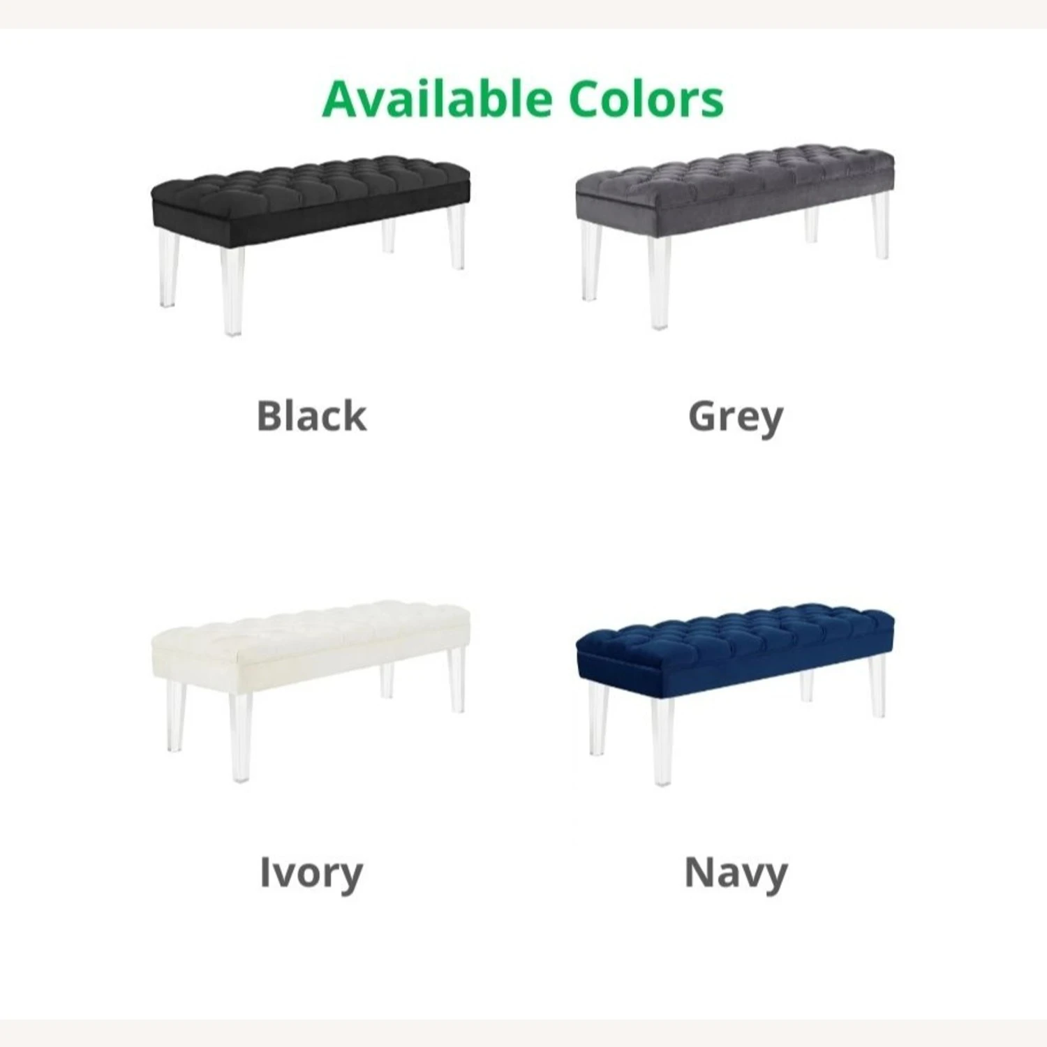 Other Bench In Navy Performance Velvet Fabric Upholstery 7 Other Bench In Navy Performance Velvet Fabric Upholstery - Image 7