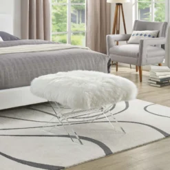 Other Bench In White Sheepskin & Clear Acrylic Base - 1500 1500 frame 0 2366