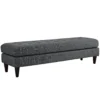 Other Large Bench In Gray W Solid Black Wood Legs