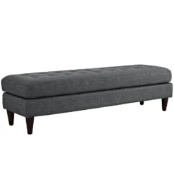 Other Large Bench In Gray W Solid Black Wood Legs