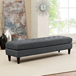 Other Large Bench In Gray W Solid Black Wood Legs - 1500 1500 frame 0 2386