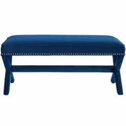Other Bench In Navy Velvet W/ X-Base Frame 10 Other Bench In Navy Velvet W/ X-Base Frame - 1500 1500 frame 0 2391