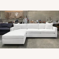 Other Shelter Arm Sofa Chaise Sectional In White Boucle