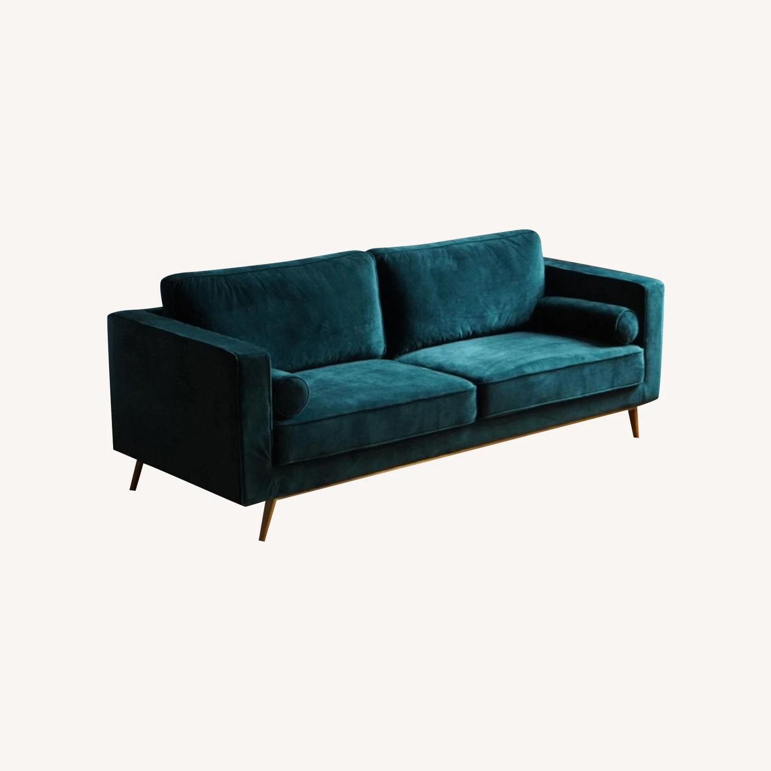 Other Mid Century Modern Sofa In Evergreen Velvet 2 Other Mid Century Modern Sofa In Evergreen Velvet - Image 2