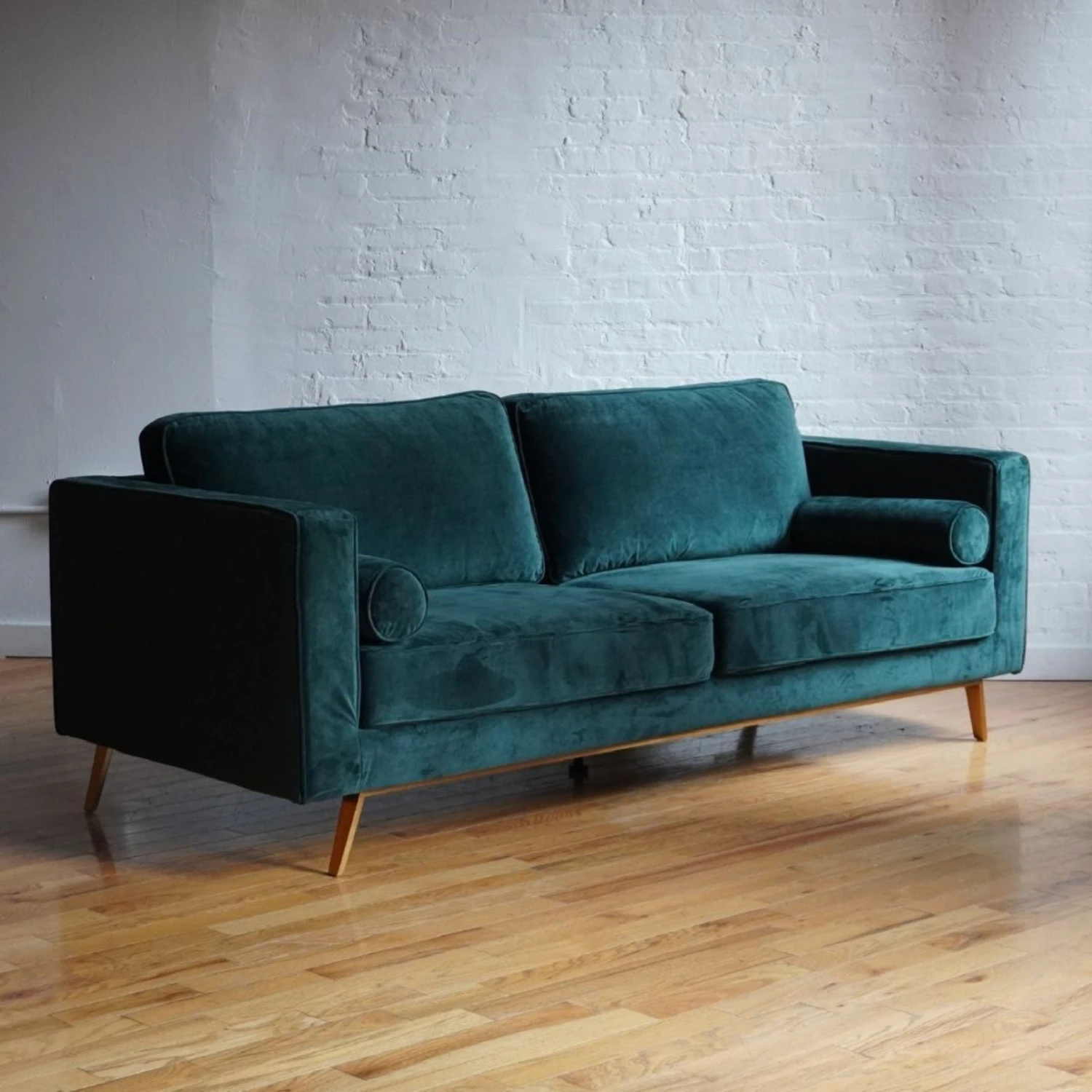 Other Mid Century Modern Sofa In Evergreen Velvet 7 Other Mid Century Modern Sofa In Evergreen Velvet - Image 7