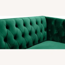 Other Sofa In Green Velvet W/ Gold Nail Heads Trim
