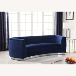 Other Sofa In Navy Velvet & Curved Back W/ Chrome Base - 1500 1500 frame 0 2495