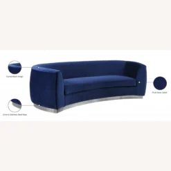 Other Sofa In Navy Velvet & Curved Back W/ Chrome Base - 1500 1500 frame 0 2496