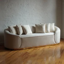 Other Modern Round Sofa In Ivory Velvet - 1500 1500 frame 0 2507