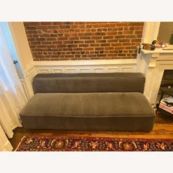 Crate & Barrel Lenyx Armless Velvet Sofa -- Dark Gray - 1500 1500 frame 0 2517