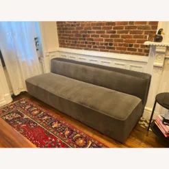 Crate & Barrel Lenyx Armless Velvet Sofa -- Dark Gray - 1500 1500 frame 0 2519