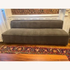 Crate & Barrel Lenyx Armless Velvet Sofa -- Dark Gray - 1500 1500 frame 0 2520