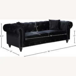 Other Sofa In Black Linen Upholstery W/ Wood Frame 9 Other Sofa In Black Linen Upholstery W/ Wood Frame - 1500 1500 frame 0 2570
