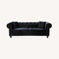 Other Sofa In Black Linen Upholstery W/ Wood Frame 11 Other Sofa In Black Linen Upholstery W/ Wood Frame - 1500 1500 frame 0 2572