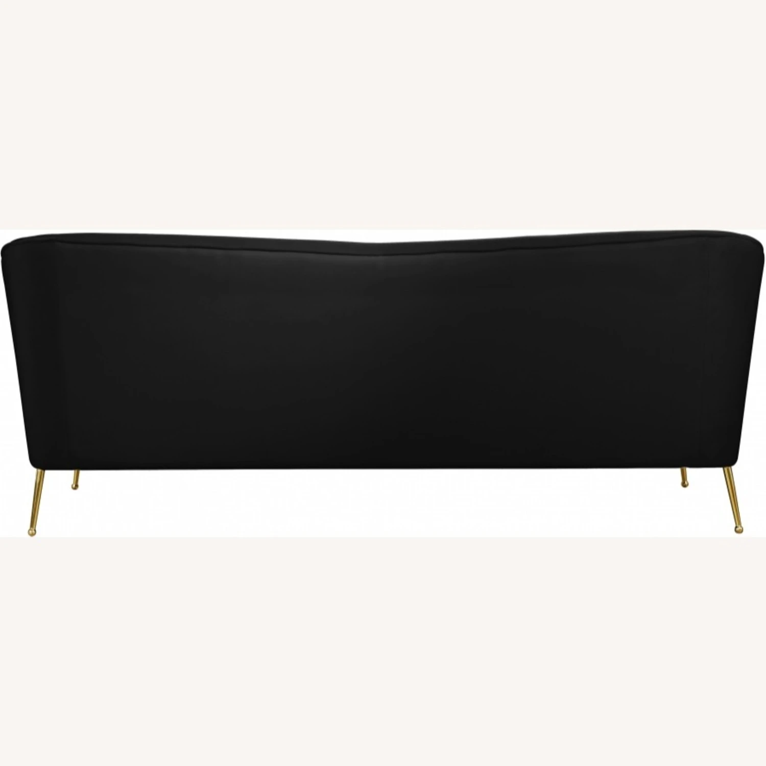 Other Sofa In Black Velvet W/ Curved Arms & Back 3 Other Sofa In Black Velvet W/ Curved Arms & Back - Image 3