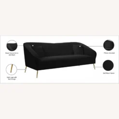 Other Sofa In Black Velvet W/ Curved Arms & Back 13 Other Sofa In Black Velvet W/ Curved Arms & Back - 1500 1500 frame 0 2595