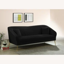 Other Sofa In Black Velvet W/ Curved Arms & Back 15 Other Sofa In Black Velvet W/ Curved Arms & Back - 1500 1500 frame 0 2597