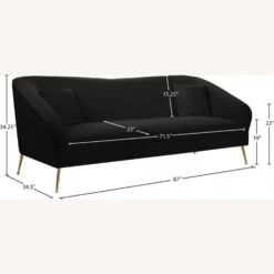 Other Sofa In Black Velvet W/ Curved Arms & Back 17 Other Sofa In Black Velvet W/ Curved Arms & Back - 1500 1500 frame 0 2599