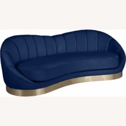 Other Sofa In Shell-Shaped Navy Velvet Finish