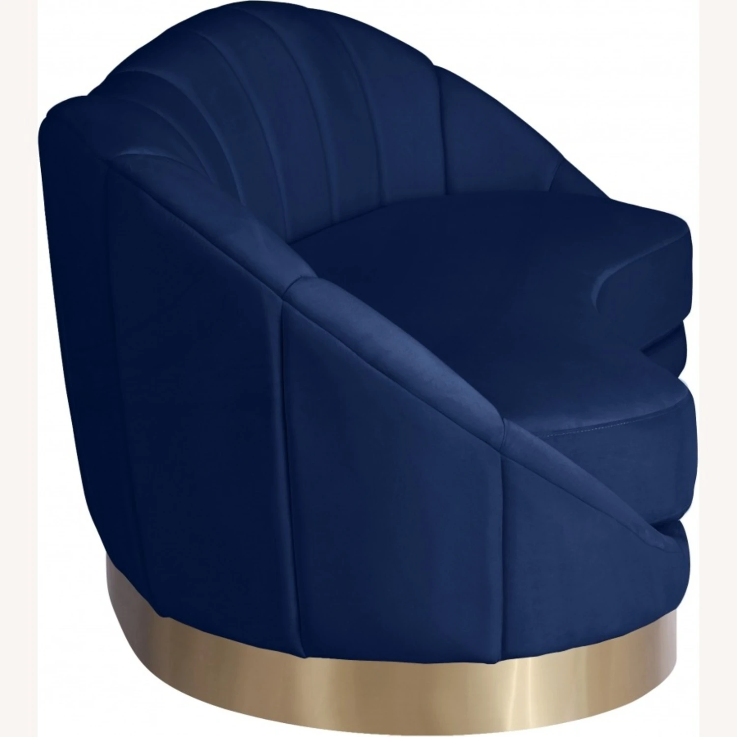 Other Sofa In Shell-Shaped Navy Velvet Finish 6 Other Sofa In Shell-Shaped Navy Velvet Finish - Image 6