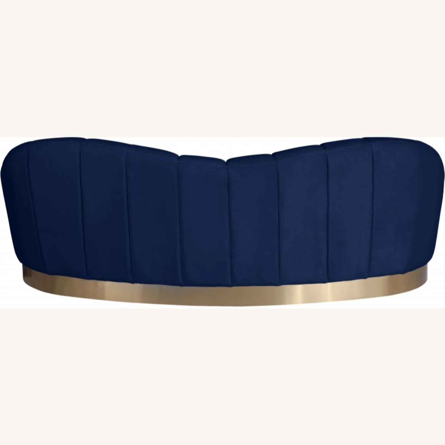 Other Sofa In Shell-Shaped Navy Velvet Finish 10 Other Sofa In Shell-Shaped Navy Velvet Finish - Image 10