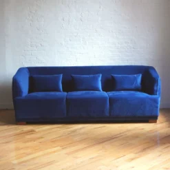 Other Modern Sofa In Ocean Blue Velvet