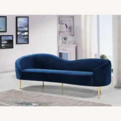 Other Contemporary Sofa In Navy Velvet W/ Curved Design 11 Other Contemporary Sofa In Navy Velvet W/ Curved Design - 1500 1500 frame 0 2682