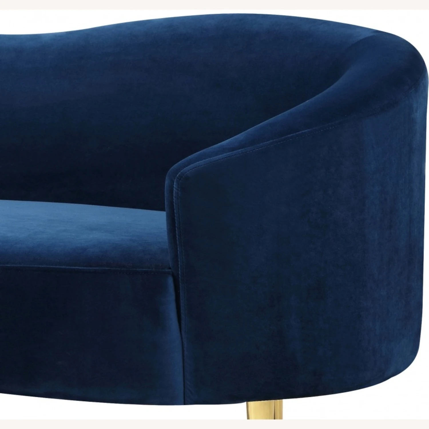 Other Contemporary Sofa In Navy Velvet W/ Curved Design 6 Other Contemporary Sofa In Navy Velvet W/ Curved Design - Image 6