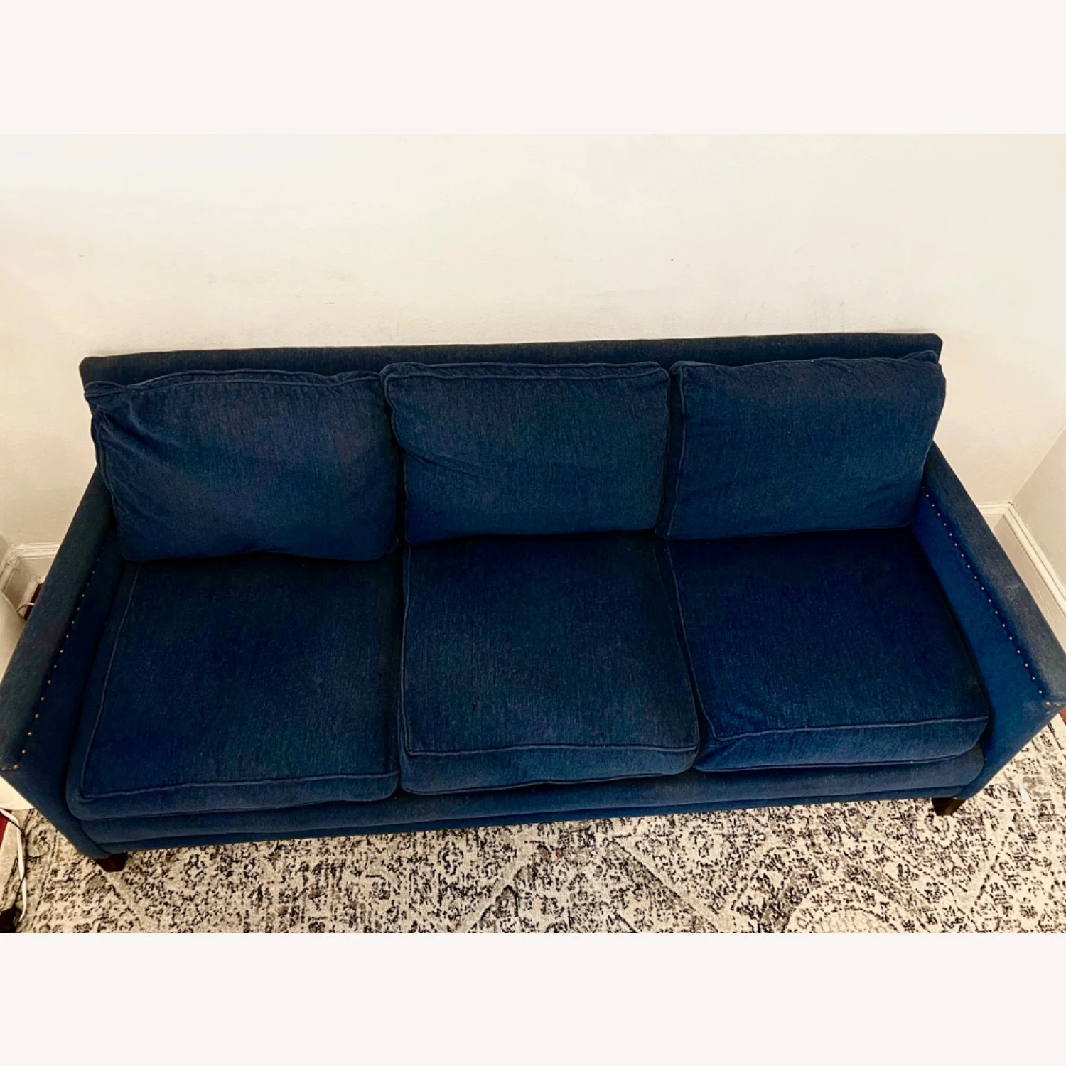 Safavieh Sofa With Custom Sunbrella Velvet 5 Safavieh Sofa With Custom Sunbrella Velvet - Image 5