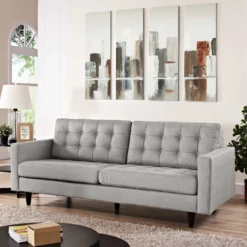 Other Modern Sofa In Light Gray Fabric With Tufted Buttons - 1500 1500 frame 0 2732