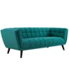 Other Sofa In Teal Button Tufting & Black Wood Legs