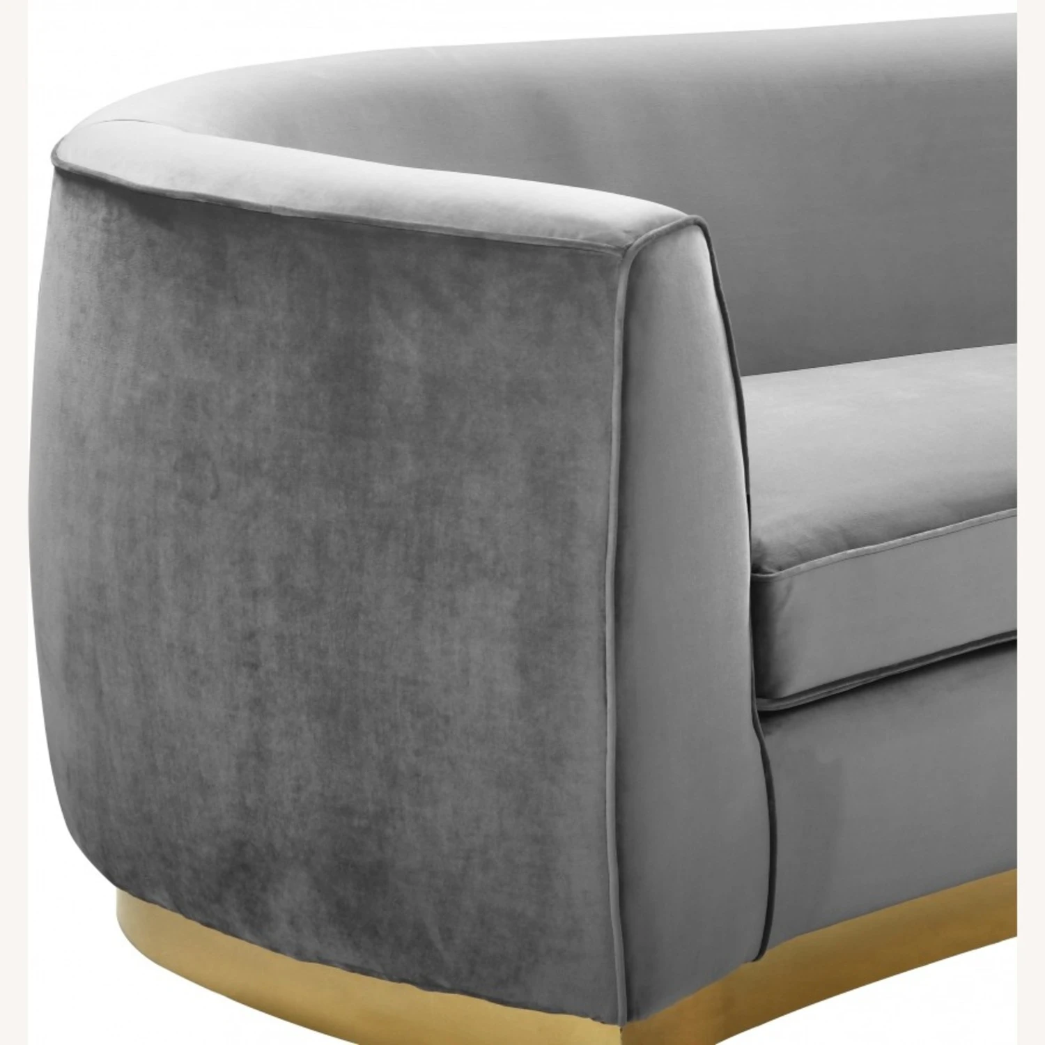 Other Sofa In Grey Velvet W/ Curved Back Design 2 Other Sofa In Grey Velvet W/ Curved Back Design - Image 2