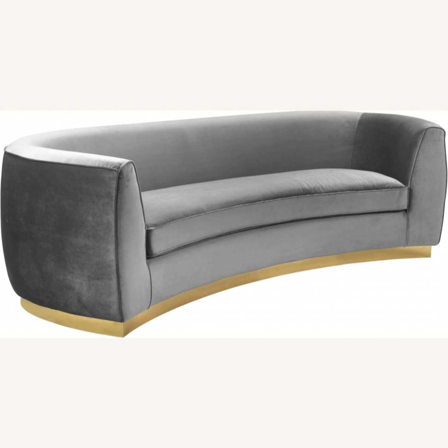 Other Sofa In Grey Velvet W/ Curved Back Design 7 Other Sofa In Grey Velvet W/ Curved Back Design - Image 7