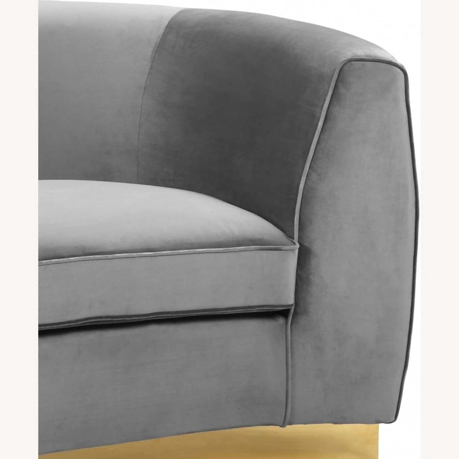 Other Sofa In Grey Velvet W/ Curved Back Design 8 Other Sofa In Grey Velvet W/ Curved Back Design - Image 8