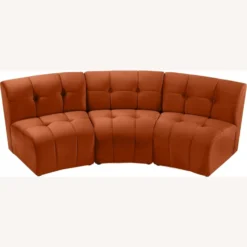 Other 3-Piece Sectional In Button Tufted Cognac Finish