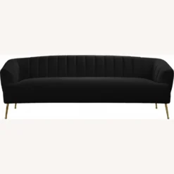 Other Contemporary Sofa In Black Velvet W/ Gold Legs - 1500 1500 frame 0 2838