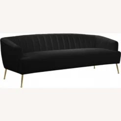 Other Contemporary Sofa In Black Velvet W/ Gold Legs - 1500 1500 frame 0 2840