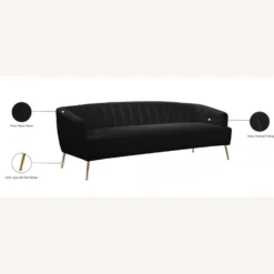 Other Contemporary Sofa In Black Velvet W/ Gold Legs - 1500 1500 frame 0 2843