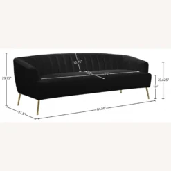 Other Contemporary Sofa In Black Velvet W/ Gold Legs - 1500 1500 frame 0 2844