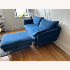 Other Albany Park Blue Velvet Couch And Ottoman