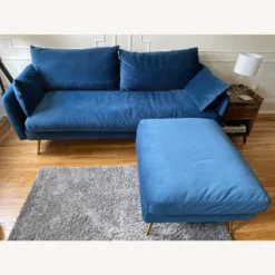 Other Albany Park Blue Velvet Couch And Ottoman - 1500 1500 frame 0 2847