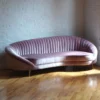 Other Curved Modern Sofa Pink Velvet