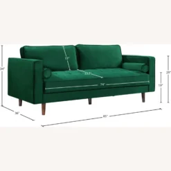 Other Sofa In Green Velvet W/ Roll-Style Pillows - 1500 1500 frame 0 2937