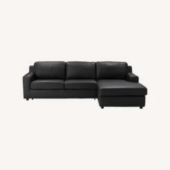 Other Right-Hand Facing Chaise In Black Premium Leather - 1500 1500 frame 0 324