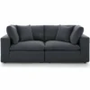 Other 2-Piece Sectional In Gray Soft Polyester Fabric