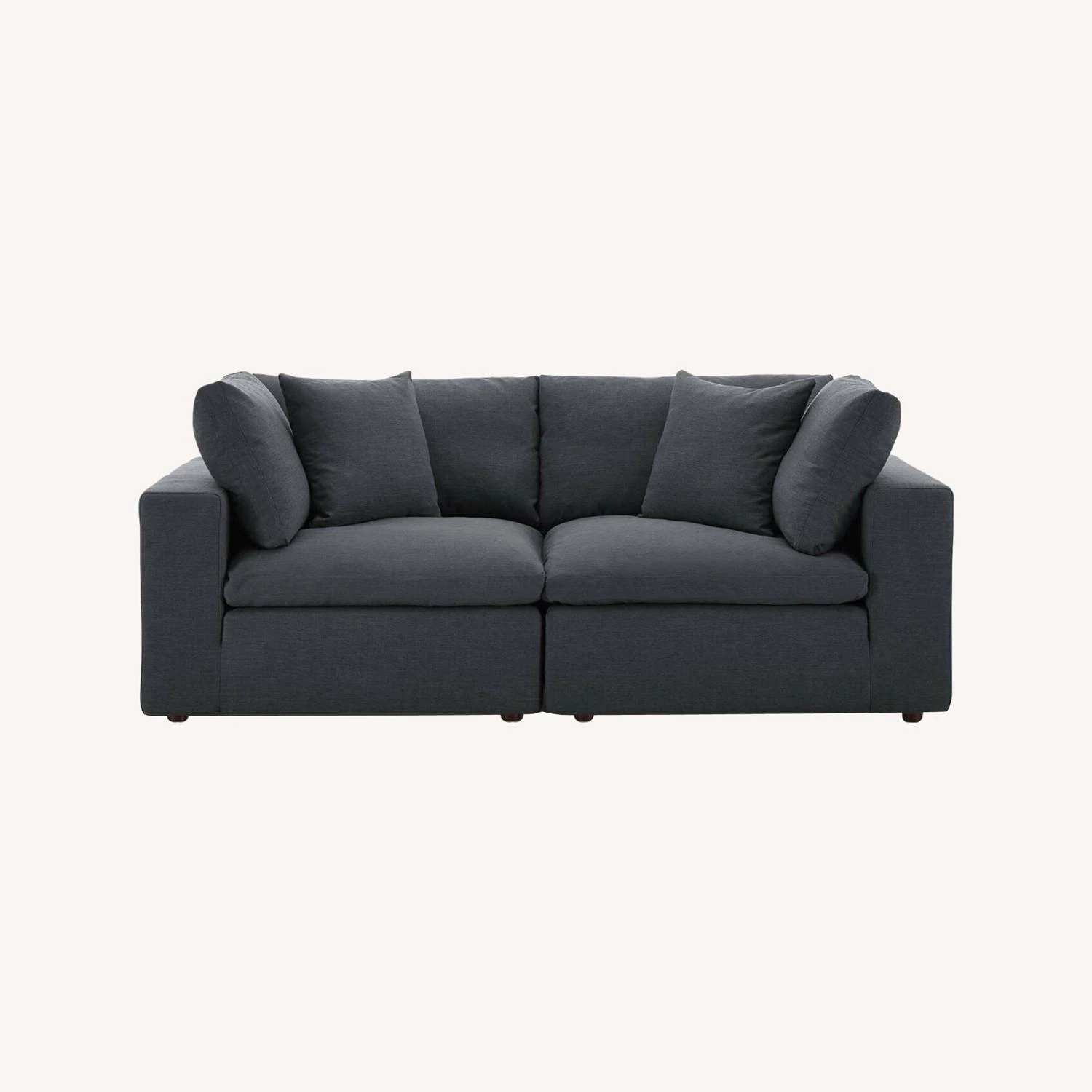 Other 2-Piece Sectional In Gray Soft Polyester Fabric 2 Other 2-Piece Sectional In Gray Soft Polyester Fabric - Image 2