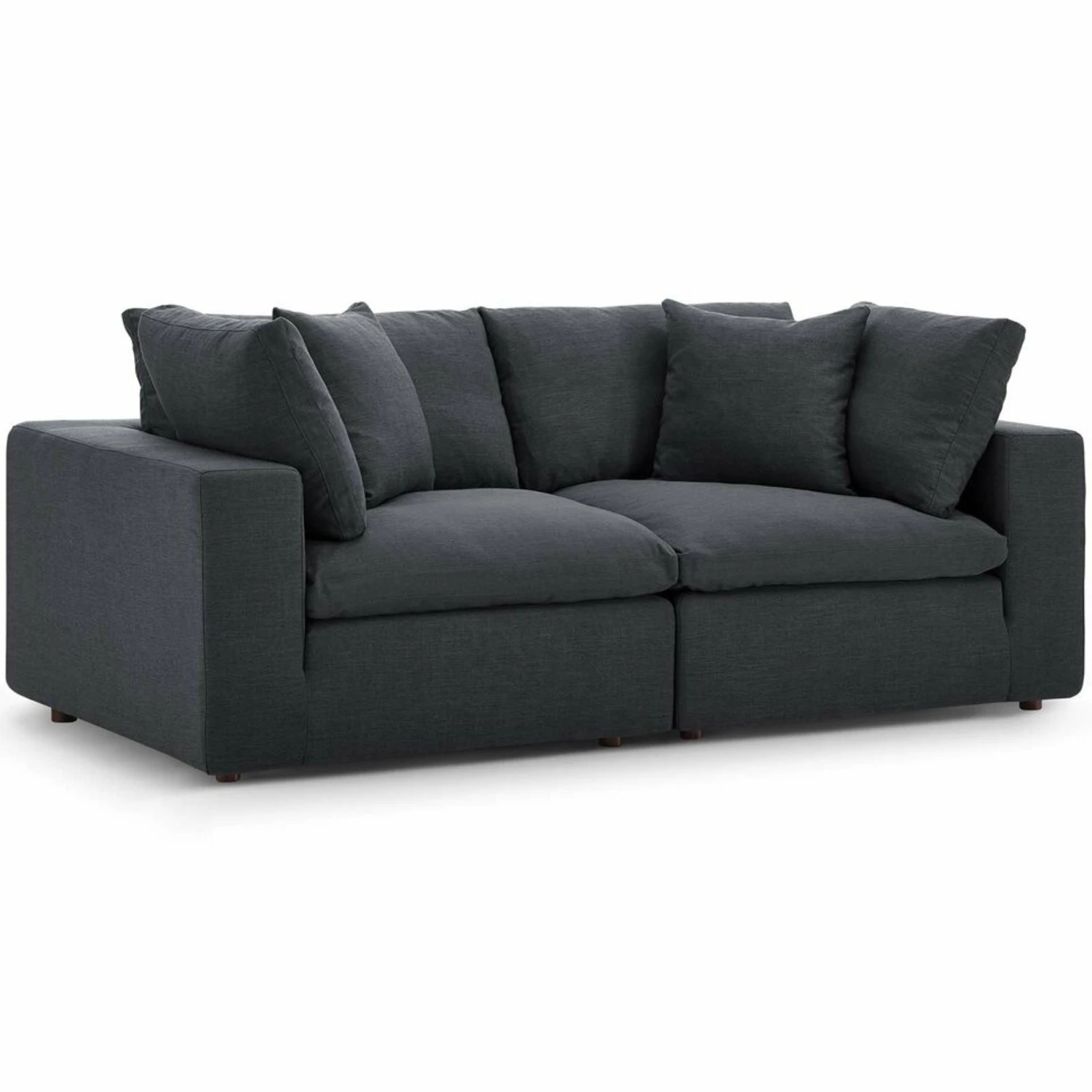 Other 2-Piece Sectional In Gray Soft Polyester Fabric 4 Other 2-Piece Sectional In Gray Soft Polyester Fabric - Image 4