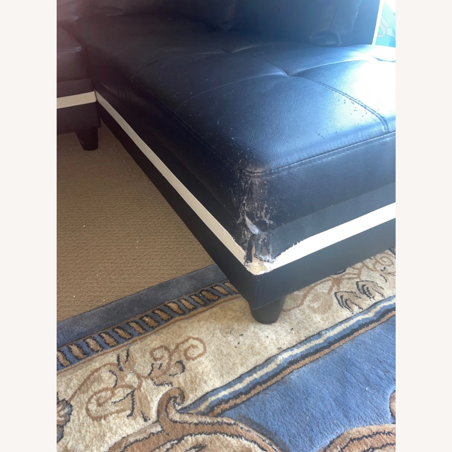 Faux Leather Sofa 2 Faux Leather Sofa - Image 2