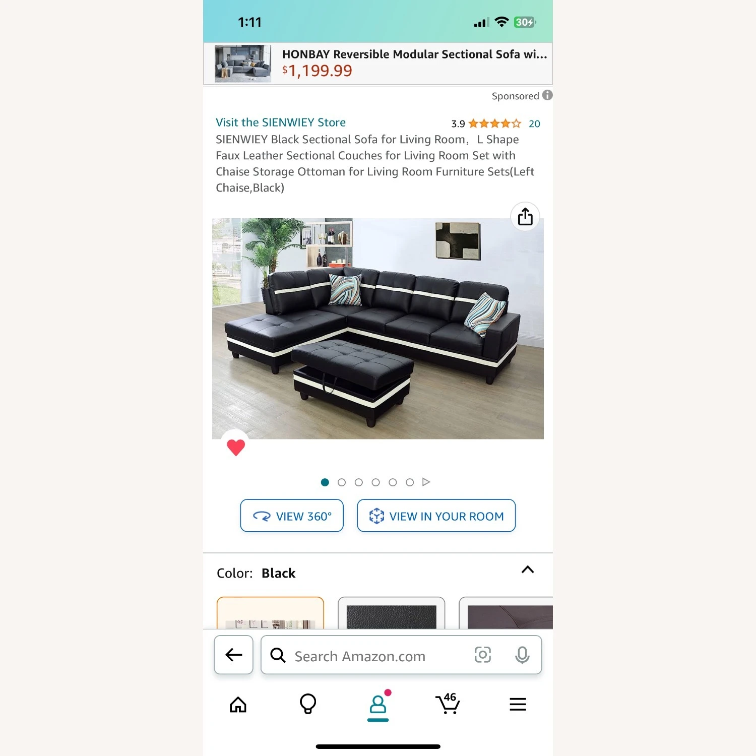 Faux Leather Sofa 3 Faux Leather Sofa - Image 3