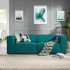 Other 2-Piece Sectional Sofa In Teal Fabric Foam Finish
